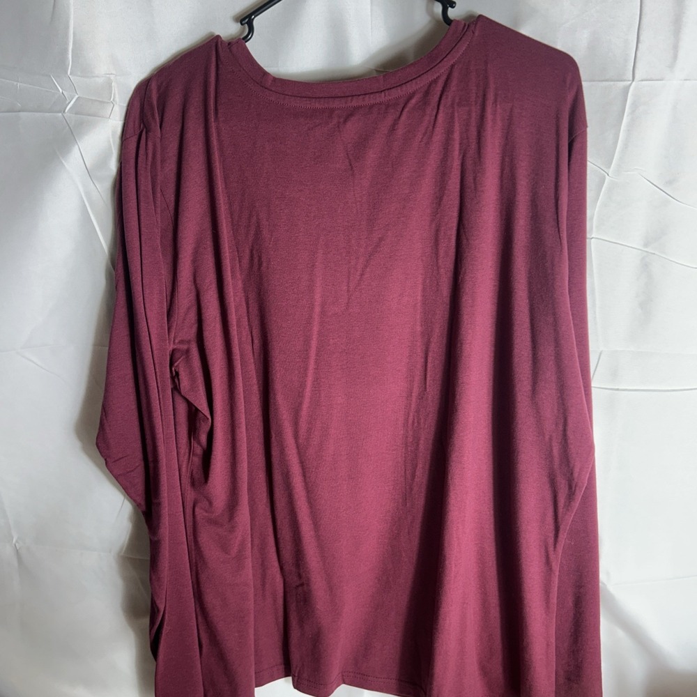 Natural Uniforms Modern Fit Luxe Stretch Size 3xl Long Sleeve Burgandy Shirt - Picture 3 of 3